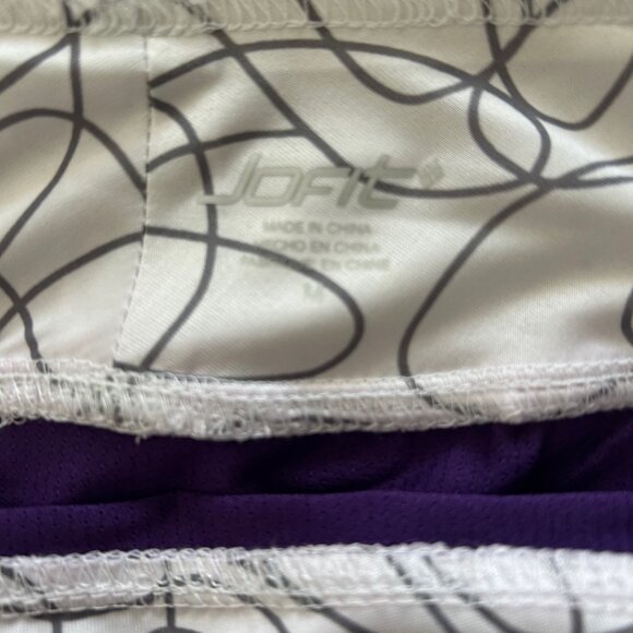 Jofit Skort SZM Tennis Golf Performance With Liner Women Purple Swirl Ruffle Hem - Picture 6 of 8